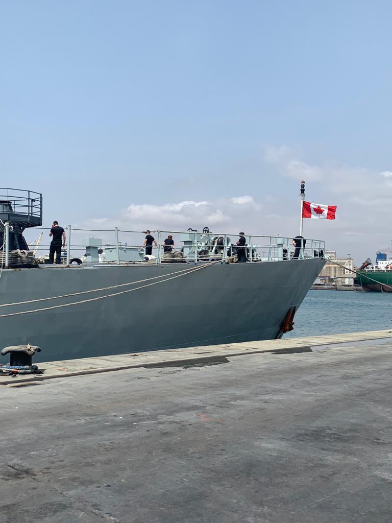CanHCGhana's tweet photo. Ahoy! See who just arrived in Tema, 🇬🇭 - #HMCSGooseBay and #HMCSMoncton ⛴🚢⚓️.
Akwaaba to Ghana! We’re sure you will enjoy warm 🇬🇭 hospitality throughout your stay.
We look forward to exciting and successful engagements.
#OpPROJECTION22 https://t.co/pJvhcbYDlF