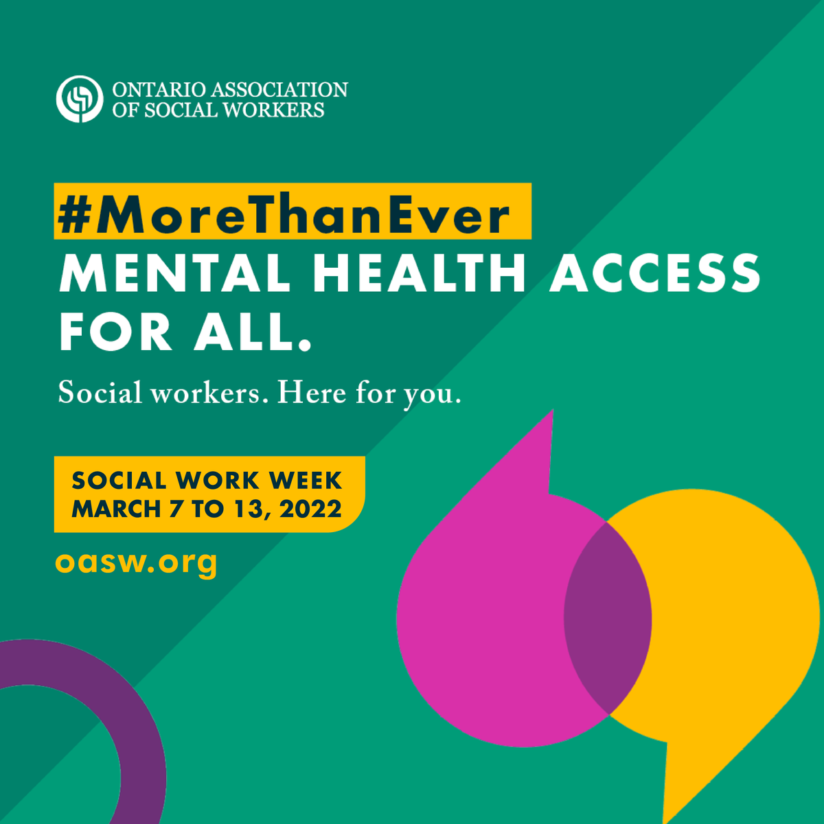 It’s #SocialWorkWeek2022! At this pivotal moment for mental health, recognizing #SocialWorkers' essential contributions matters #MoreThanEver. Join us, celebrate with us, and stand alongside us to advocate for #MentalHealth access for all: bit.ly/SWW2022