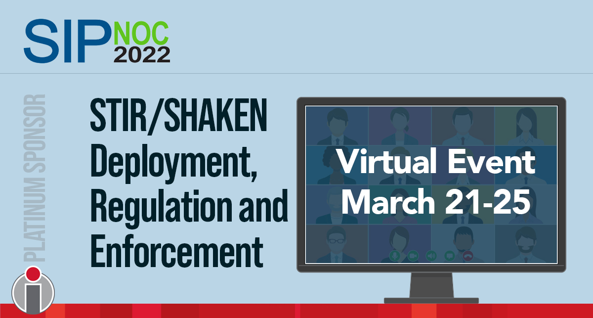 iconectiv's tweet image. Mark your calendars for SIPNOC 2022!

On March 21st-25th, this virtual event will hold a series of webinars presented by experts leading the development of the #STIRSHAKEN Call Authentication Framework, #RobocallMitigation and more. Join us virtually: bit.ly/3vJLza1