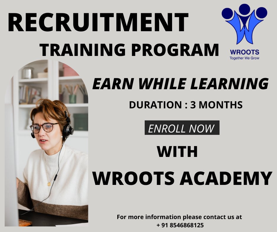 Team_Wroots's tweet photo. We provide an end-to-end innovative learning program for Talent Sourcing and Recruitment.

For more information,
Contact +91 8546868125

#recruiter #recruiterlife #recruiters #recruiterslife #recruiterproblems #recruiterjobs #recruiterresumerevisions #recruitersofinstagram https://t.co/f6b1qK3fRC