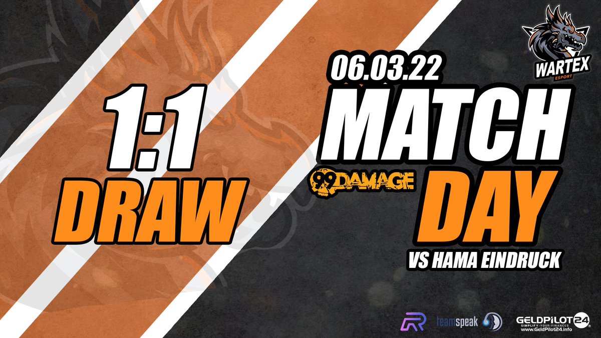 wartexESPORTS's tweet photo. [#WARTEX99] 🇩🇪

Very exciting maps yesterday. Unfortunately it was not enough for the second map to win. 
WP HAMA EINDRUCK

🗾 de_overpass 16:14☑️
🗾 de_mirage 11:16❌

@GELDPILOT24 @teamspeak @REYFMDE https://t.co/sP1namupog