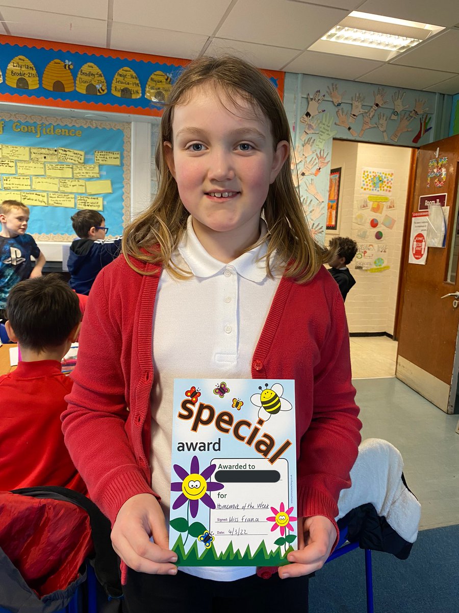MissFranceBPS's tweet photo. This superstar was nominated by her peers as our #HomeworkoftheWeek this week! Massive well done J! ⭐️🌈 https://t.co/xv2zSQd8U0