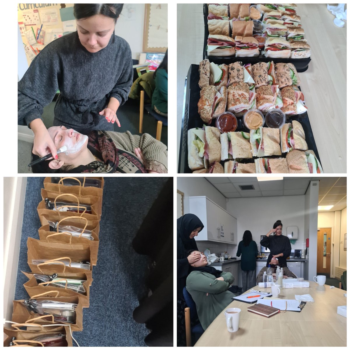 CHAI_Project's tweet photo. A brilliant start to #SelfCare sessions at @RoundthornCP chai with @OldhamLibraries @BeautyintheCom1, chai ladies learnt how to look after their skin and lots of key conversations. Thank you for a fab morning #collaboration #IWD2022 #wellbeing #selflove #IdeasFund https://t.co/myAE4O6hOe
