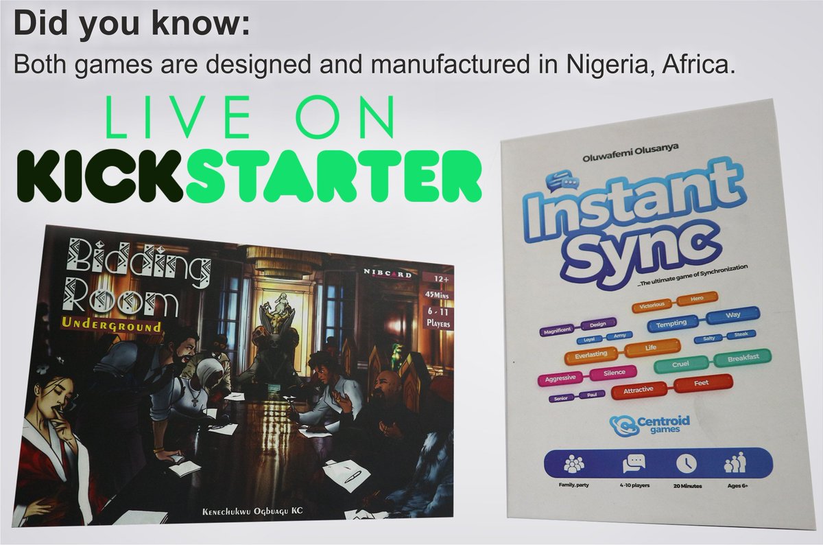 nibcardgames's tweet photo. It's a new week and we are currently live on @Kickstarter.
Help us reach our goal and bring these games alive๐โ๏ธ๐ฒ๐ณ๐ฌ๐
Link: https://t.co/XMHhVnSpyl
#ABConBundle #Kickstarter #ProjectWeLove #NIBCARDGames #CentroidGames #CowrieGames https://t.co/QgSQVQ2FTe
