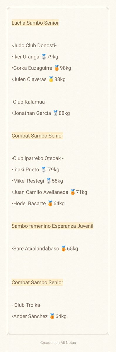 🔺 Aquí los resultados al completo de los combates en la modalidad de Combate Sambo 🔺