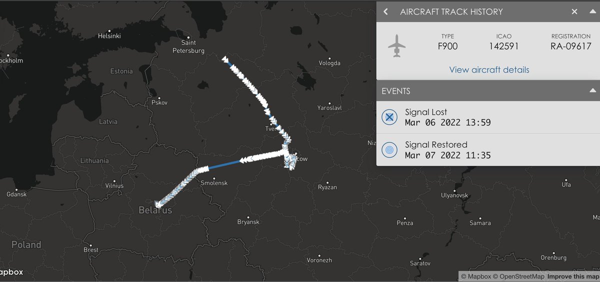 Techjournalisto's tweet image. Private plane of Viktor Yanukovychs (Russian) former Ukrainian President (2010-2014), when he was removed), took off in Moscow &amp;amp; landed hours ago in Mink, Belarus. Past days also indicate travelling in &amp;amp; along the Russian border. inn 2014, Swiss gov froze Y. assets
#OSINTUkraine