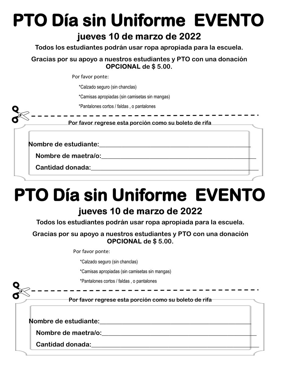 PoincianaCCPS's tweet photo. Poinciana PTO is sponsoring another No Uniform Day on Thursday, 3/10.  ALL Pelicans are invited to dress casually.  Any student who brings in a $$ donation will also be entered to win some fabulous prizes! #SupportYourPTO #IgniteEngageInnovate https://t.co/uBFMXG2h87