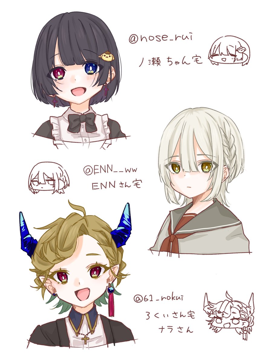 #よその子の顔だけ描きたい
描いた!後半の子たち描けなくて申し訳ない〜😭😭😭 