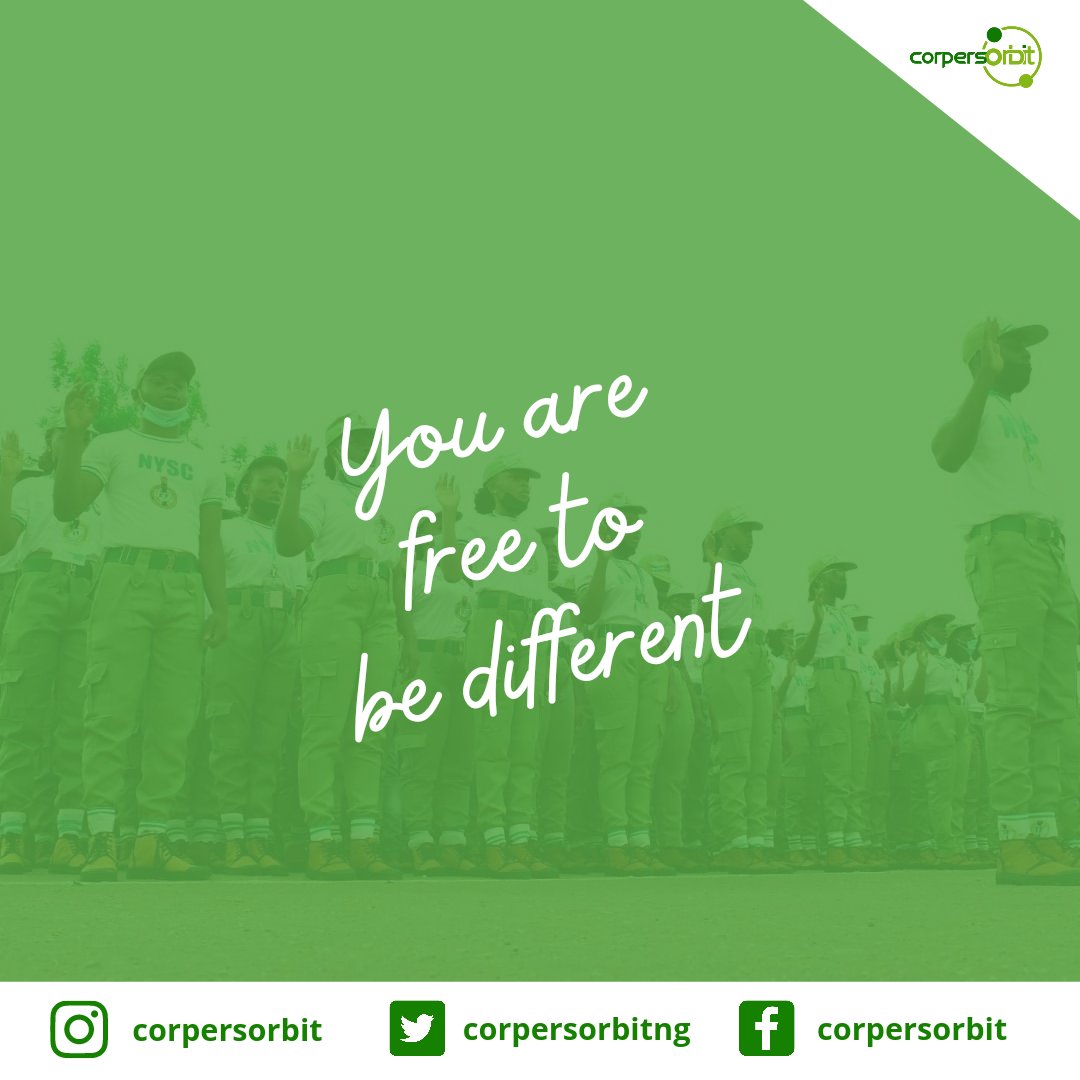 CorpersOrbitNG's tweet photo. It's a new week and you have the free will to stay different while doing things differently in the right way.
Have a beautiful week, Corpers π
.
.
#corpersorbit #bedifferent #fashion #love #beyou #beyourself #beunique #handmade #unique #motivation #standout #lifestyle #fitness https://t.co/Urm0ZF03aj