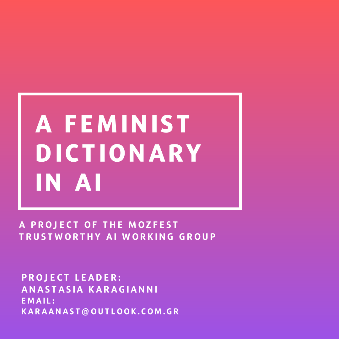 Can't wait to see you today at 20:15 CET in a discussion session at #MozFest 22! 🎊
All you have to do is to register at #MozFest to take your ticket (0 costs 👌) &amp; add "A feminist dictionary in AI" session at your schedule.
Stay tuned 💻🤘
