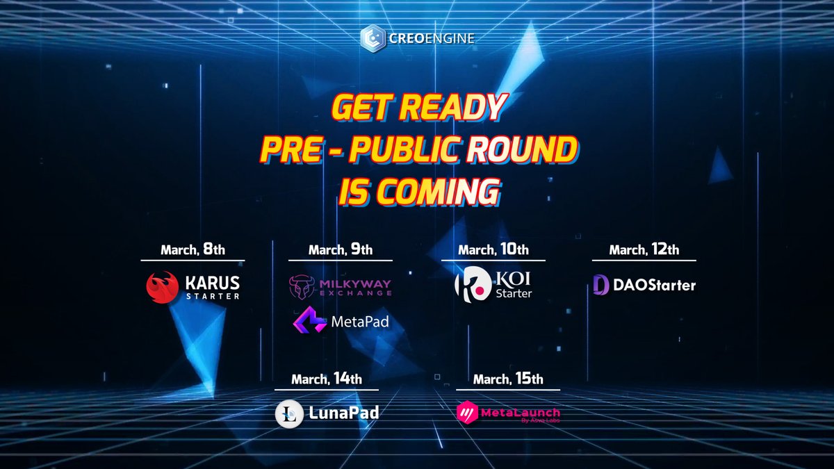 Sjuul | AltCryptoGems (@altcryptogems) on Twitter photo This is interesting! #CreoEngine focuses on interchangeable NFT & game assets👀. Check it out on their web creoengine.com
Pre-IDO round is tomorrow 8th March on: <a href="/KarusStarter/">Karus Starter</a>, @koistarter, <a href="/meta_ecosystem/">Meta Pad</a>, @LunaPadOfficial, @MilkywayExGB, <a href="/DaoStarter/">DaoStarter</a> & @Metalaunch_io! This is interesting! #CreoEngine focuses on interchangeable NFT & game assets👀. Check it out on their web creoengine.com
Pre-IDO round is tomorrow 8th March on: <a href="/KarusStarter/">Karus Starter</a>, @koistarter, <a href="/meta_ecosystem/">Meta Pad</a>, @LunaPadOfficial, @MilkywayExGB, <a href="/DaoStarter/">DaoStarter</a> & @Metalaunch_io!