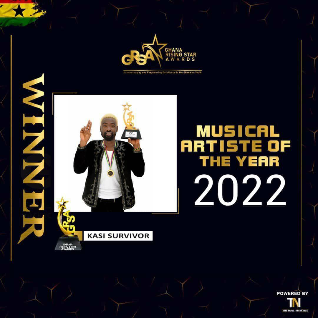 Congratulations to #kasi_Surviva for Winning Musical Artists of the Year in the #GhanaRisingStarAwards 
Congratulations 👏🎉