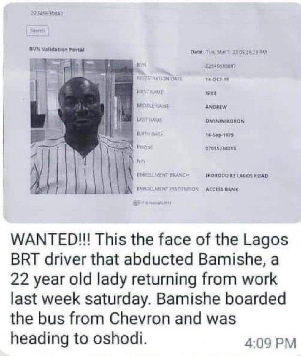 “@IamSamzyPR: BREAKING NEWS : This is the Face of the Wanted BRT Driver 

RT