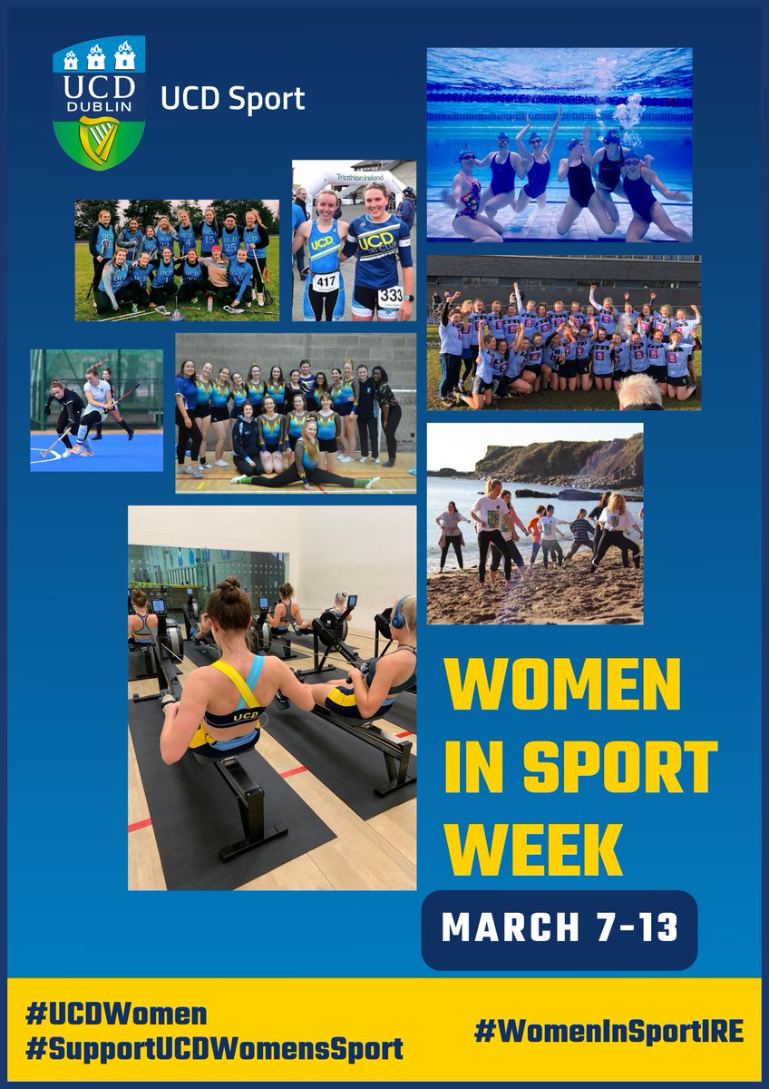 ucdsportsclubs's tweet photo. 𝙒𝙤𝙢𝙚𝙣 𝙞𝙣 𝙎𝙥𝙤𝙧𝙩 𝙒𝙚𝙚𝙠!

This week we want to celebrate every woman and girl who plays, coaches, officiates, volunteers, works in and leads out on Women in Sport in UCD.

#UCDWomen #SupportUCDWomensSport #WomenInSportIRE https://t.co/xjOtwUShvu