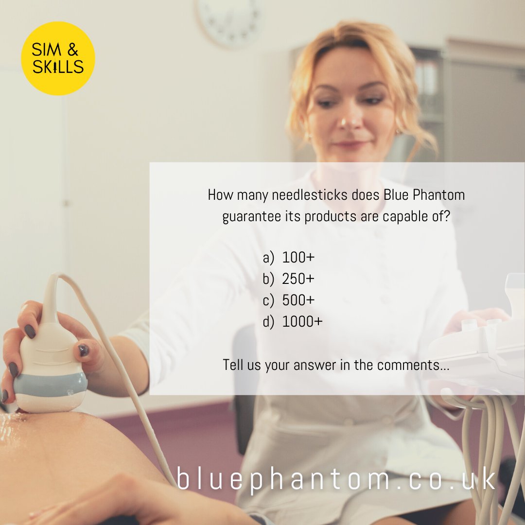 SimandSkills's tweet photo. How many needlesticks 💉 does Blue Phantom guarantee its products are capable of?
Find the answer at 🔗 https://t.co/GNm4YOb6T3 (and in bio).
#ultrasound #pocus #sonography #fast #picc #ultrasoundguided #bluephantom #clinicalskills https://t.co/7xjBlU3imk