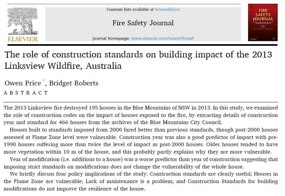 Owen Price (@owenbushfire) on Twitter photo What has construction codes got to do with house loss in bushfires? <a href="/hasta_lerista/">Bridget Roberts</a> and I found out in the 2013 Linksview in NSW. Answer? A lot! doi.org/10.1016/j.fire… What has construction codes got to do with house loss in bushfires? <a href="/hasta_lerista/">Bridget Roberts</a> and I found out in the 2013 Linksview in NSW. Answer? A lot! doi.org/10.1016/j.fire…