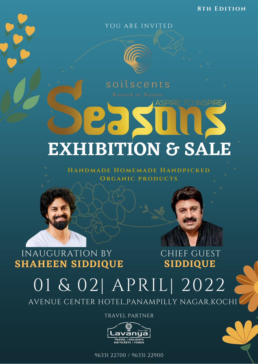 exposeasons's tweet photo. Exhibition cordially Invites You to the Festive Sale and Exhibition (8th Edition) Sponsored By @soilscents

Easter Vishu Ramadan Special.

Date: 01 &amp; 02 April 
Place: Avenue Center Hotel, Panampilly Nagar Kochi 

#kochi #entrepreneur #kozhikode #kerala #womeninbusiness https://t.co/rL01tbeA8T