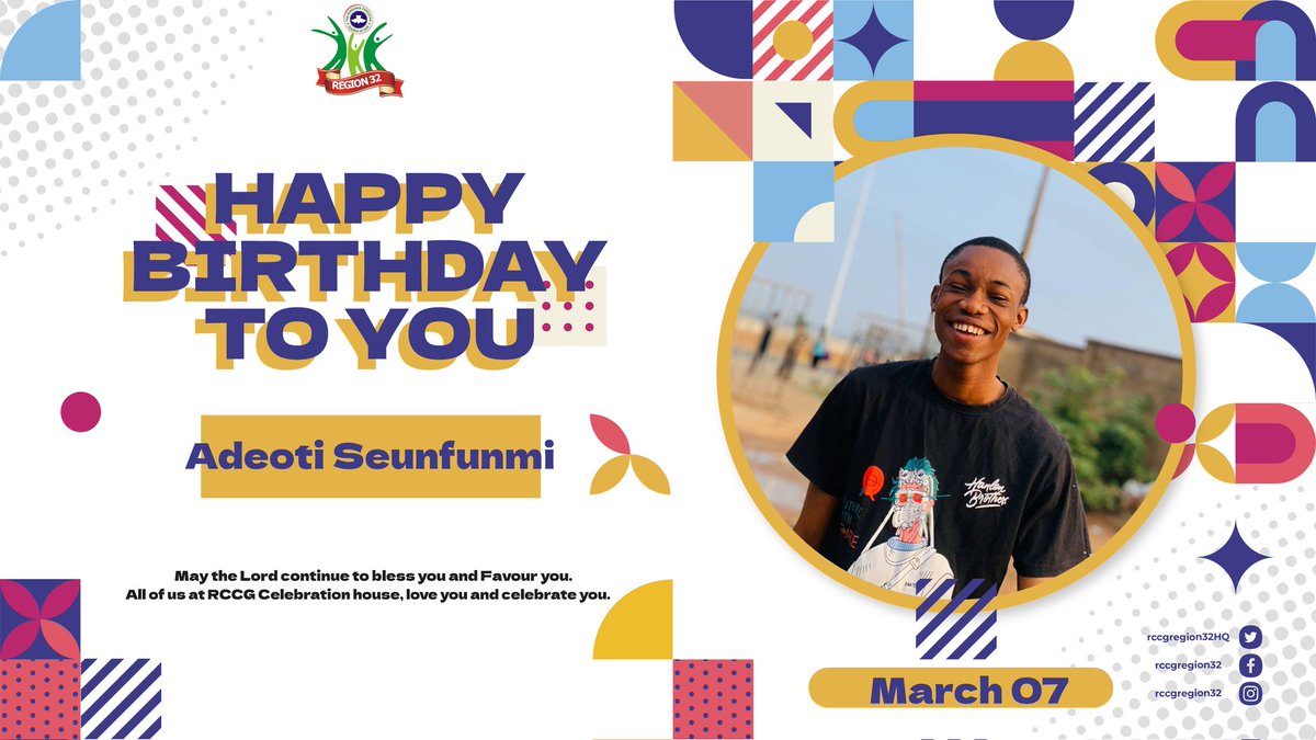 rccgregion32hq's tweet image. Happy birthday ADEOTI SEUNFUNMI

God bless your new age

#marchcelebrant #March7th #rccgregion32hq