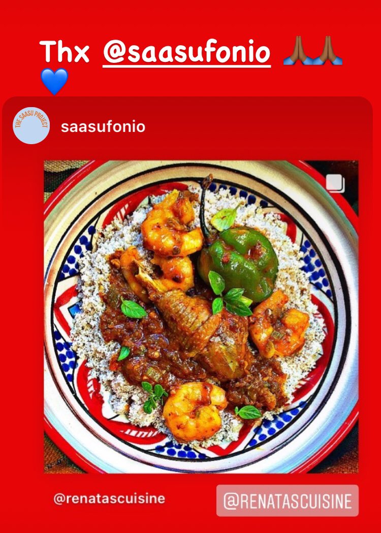 renatacuisine's tweet photo. Another feature of my Fonio Dish 
Thank you @ saasufonio from Ghana 🇬🇭 
Dish : Sierra Leonean Okra Sauce with Hard chicken and rose prawns 
Over steamed Fonio aka Fundai 
Garnish :  Basil aka patmenji 
#afrofusionchef🇸🇱
#fundai 🇸🇱
#salonechef🇸🇱
#SaloneTwitter https://t.co/IFHyMzmVdu
