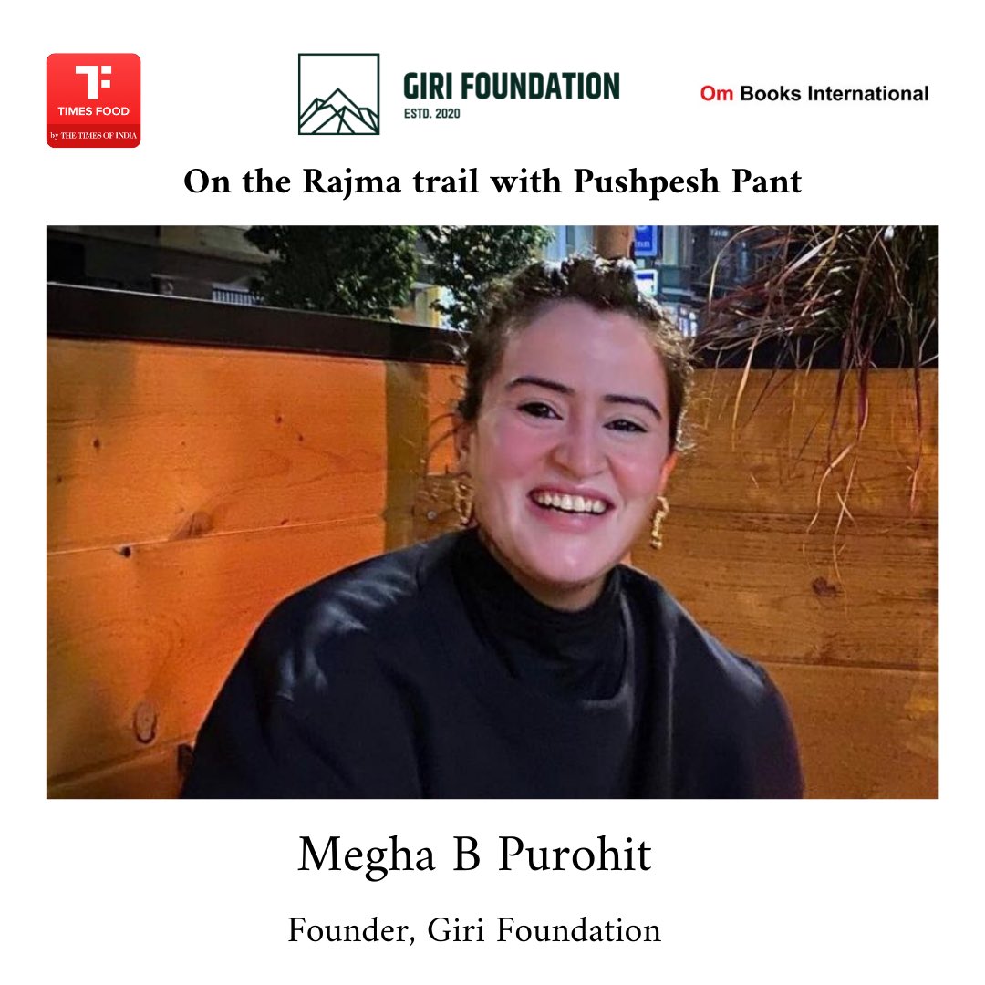 FoundationGiri's tweet photo. ON THE RAJMA TRAIL
with food historian,@pushpesh.pant .
In conversation with @magoajay , Director,@ombooksinternationalofficial , and@meghabpurohit ,Founder, Giri Foundation.Moderated by @the_goldplate , Food Editor, @toifood TO CATCH IT LIVE CLICK LINK IN OUR INSTAGRAM BIO https://t.co/uADsAY0ckC
