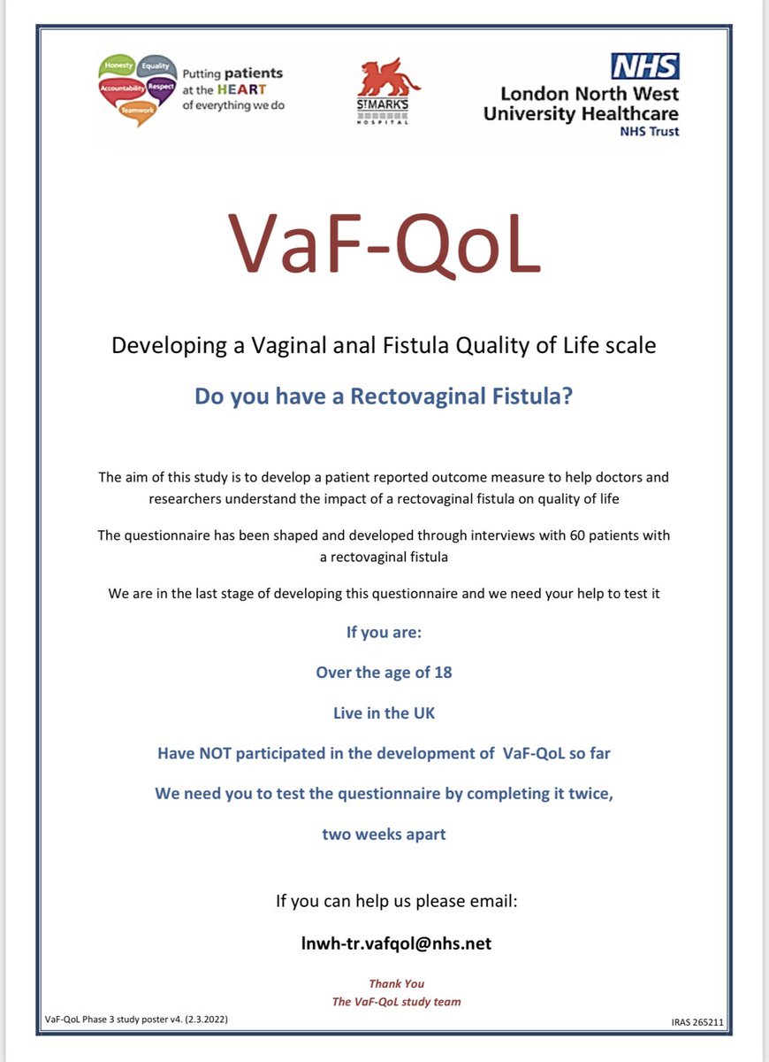 Charlene Sackitey (@charlenetb84) on Twitter photo Calling rectovaginal fistula patients! Help us validate this Vaginal anal Fistula Quality of life (VaF-QoL) questionnaire. This has been shaped & developed by & for patients. Help us change the face of rectovaginal fistula research & treatment @nusiqbal <a href="/LillianReza/">Lillian Reza</a> <a href="/philtozer1/">Phil Tozer</a> Calling rectovaginal fistula patients! Help us validate this Vaginal anal Fistula Quality of life (VaF-QoL) questionnaire. This has been shaped & developed by & for patients. Help us change the face of rectovaginal fistula research & treatment @nusiqbal <a href="/LillianReza/">Lillian Reza</a> <a href="/philtozer1/">Phil Tozer</a>