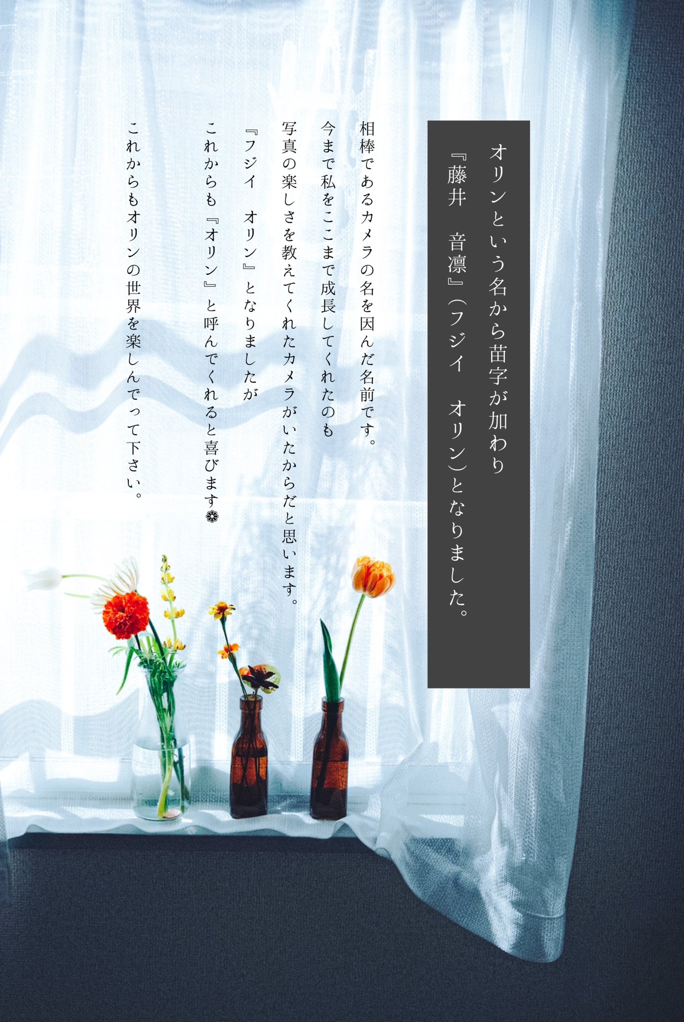 تويتر オリン 藤井 音凛 على تويتر ご報告 今まで オリン だった名に苗字が加わり 藤井 音凛 となりました 𓍼ˢ T Co Cqzzorafxn