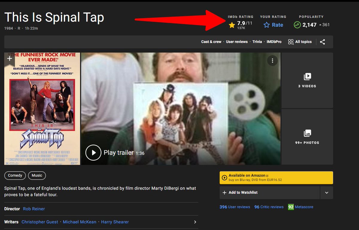 ThatSexToyGuy's tweet photo. DID YOU KNOW every single movie on IMDB has a rating that goes up to ten, except one... https://t.co/BJxlqNaIVz