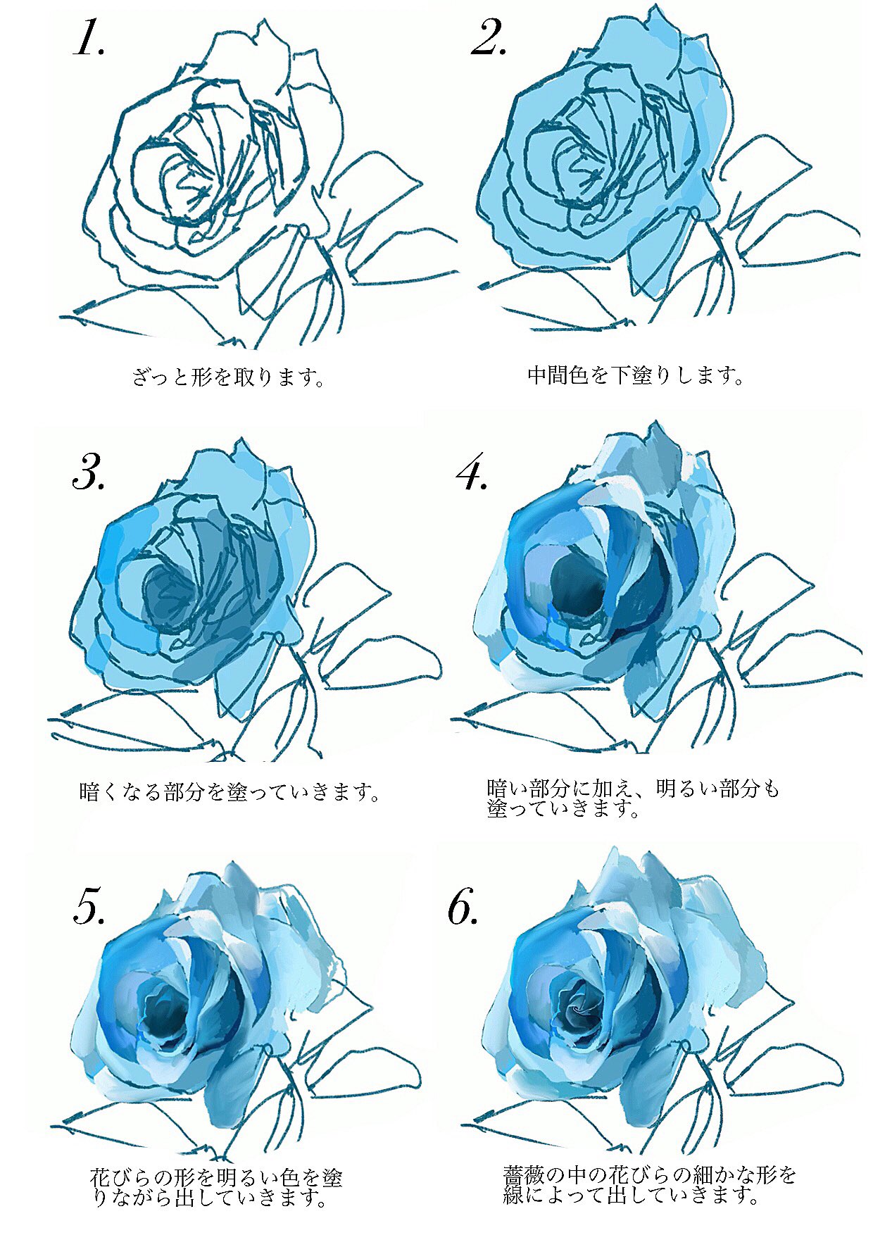 𝓨𝓪𝓼 青ヰ 鱗 花の描き方まとめ T Co Nj9obffjz6 Twitter
