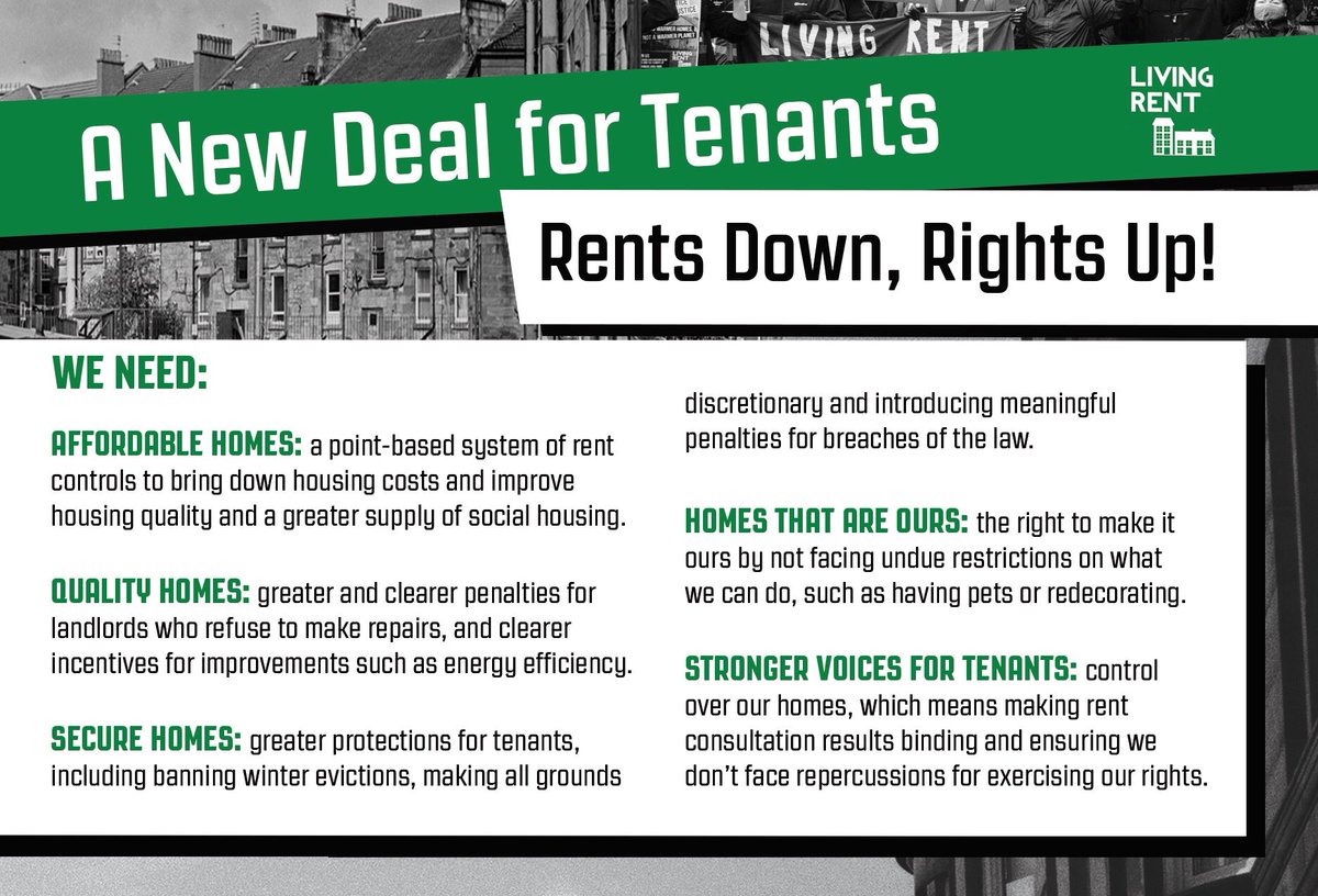 Living_Rent's tweet photo. 🚨 We’ve just launched our response to the Scottish government’s consultation on renting. 

We’re demanding rent controls and more control over our own homes. 

✍️Take 20 seconds and tell the Scottish government you agree: https://t.co/E7C0REjAof
 
#RentsDownRightsUp https://t.co/PzvpFlihkP