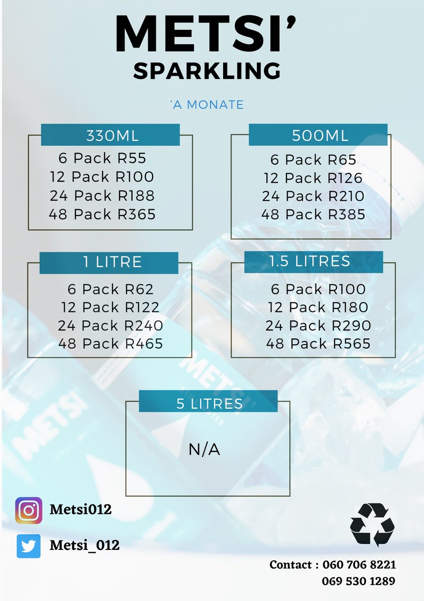 Fhulu_inc's tweet photo. METSI’ Packs available, Order yours and have it delivered 🚛📦

Stay Hydrated, Drink Metsi’💧 https://t.co/apu5DgiImG