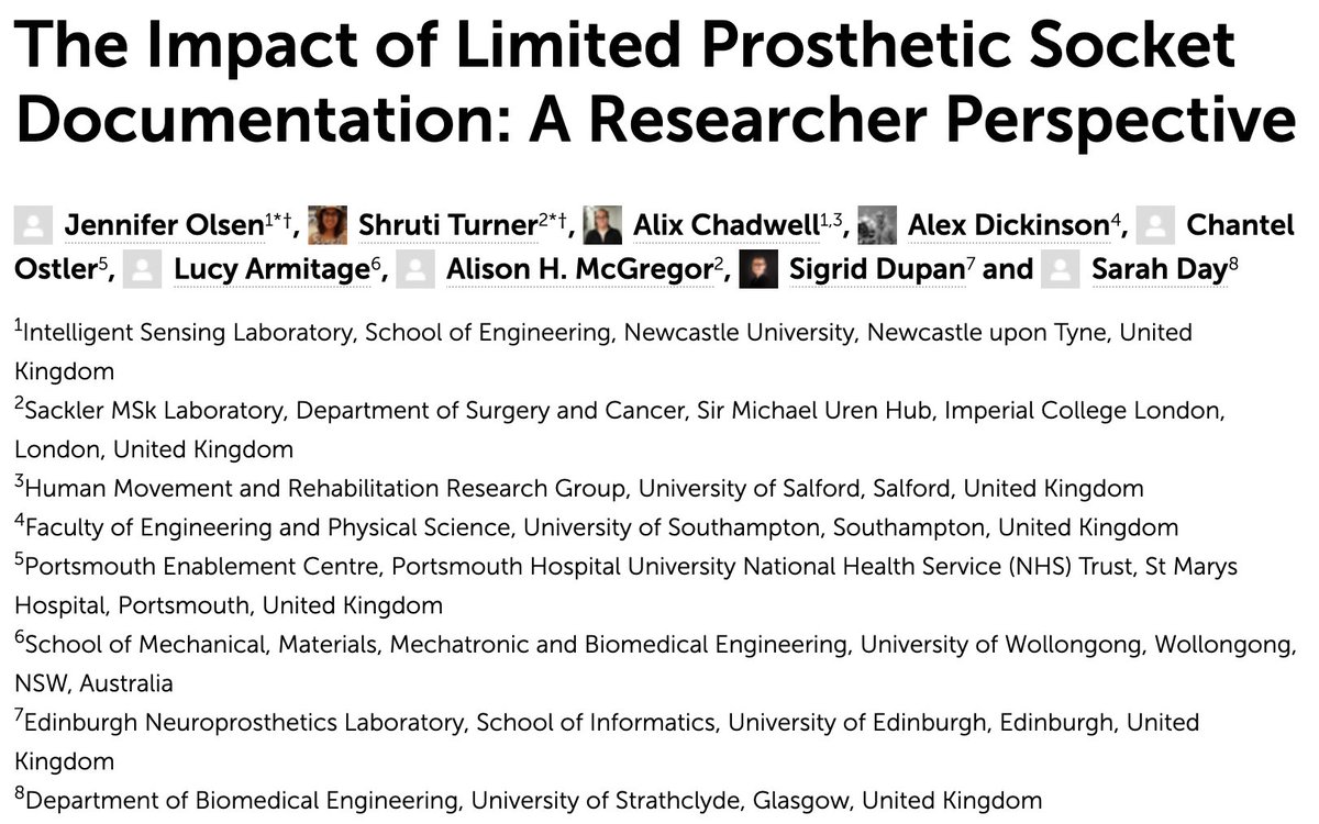 ShrutiTurner's tweet photo. My latest #OpenAccess full text is available outlining the issues of limited #prosthetic socket documentation.
I'm so grateful to have worked with and learned from a great group of new and existing collaborators.
https://t.co/UTFS2zTaLW
#socketfit #AlisonMcGregor #LucyArmitage https://t.co/ciWocE5l6u