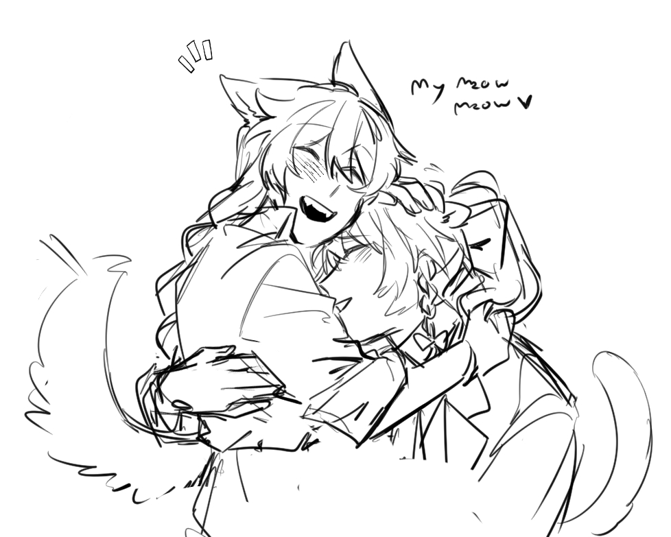 au where Kiana think Mei is just her little meow meow all the time (Mei is black panther Kiana is wolf)
#Kiamei 