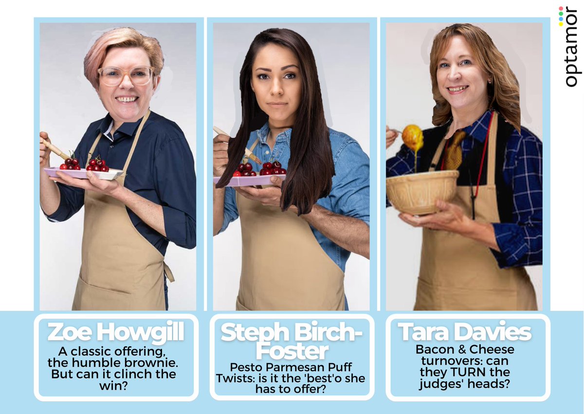 Optamor's tweet photo. Thought you'd seen the last of the terrible #photoshop jobs? Think again.

The competition is getting FIERCE in the run up to the Optamor v. @ARMrecruitment fundraising bakeoff. But which of these ladies will resort to sabotage? Stay tuned.
#pavlovagate #bakeoff #officelife #team https://t.co/8xmdks30OA