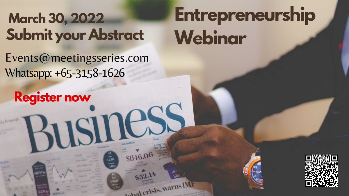 EntrepreJackson's tweet photo. Be a part of Entrepreneurship Webinar on March 30, 2022.
https://t.co/vSEqkhkVgS
#SocialEntrepreneurship #StartupIdeas #EntrepreneurialNetworks #womenentrepreneurs #EntrepreneurshipandEconomics #StrategicManagement #DecisionProcess #MarketingStudy #StartupIdeas https://t.co/n1z46rwP1c