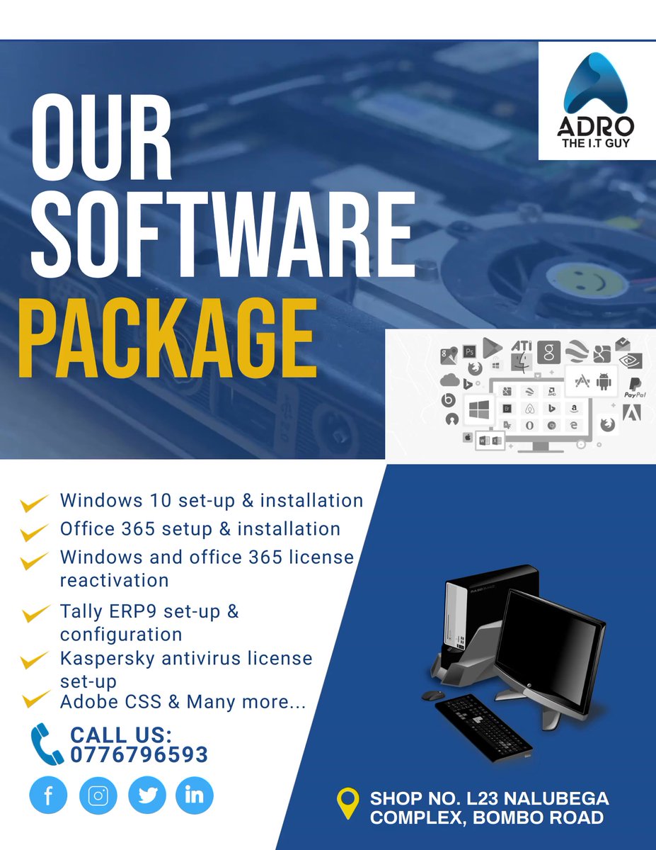 adrotheITguy's tweet photo. Our software package #adrotheitguy #computersuganda https://t.co/aZWL0ucx6S