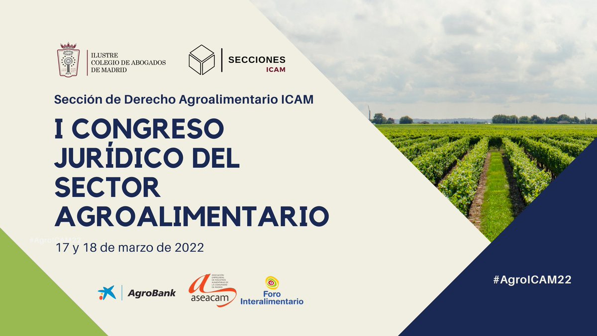icam_es's tweet photo. Inscríbete en el I Congreso Jurídico del Sector Alimentario #AgroICAM🖊️
Un encuentro sin precedentes para el intercambio de conocimientos en materia agroalimentaria desde una perspectiva jurídica. ¡No te lo puedes perder!
ℹ️ https://t.co/25xE3luHDY https://t.co/eMPuZDimP1