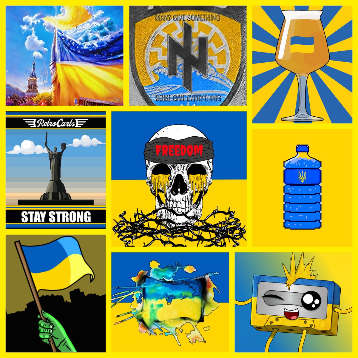 digi_caps's tweet photo. LET'S FIGHT FOR UKRAINE! 🇺🇦❤️

#NFTs can help! All proceeds from this collection are dontated to help the people of Ukraine!

$640 donated so far! Let's keep going!

https://t.co/mNZk42vYIL

#NFTCommunity
https://t.co/6DzprsJLbS https://t.co/DsE8VETDOF