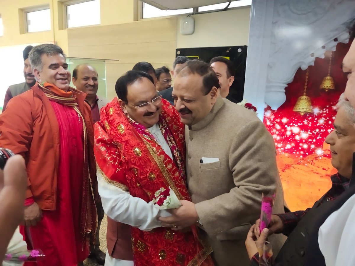 DevenderSRana's tweet photo. Priviliged to receive Honble⁦@JPNadda⁩ ji Honble National President BJP in the city of temples Jammu https://t.co/UMOL1LC4In