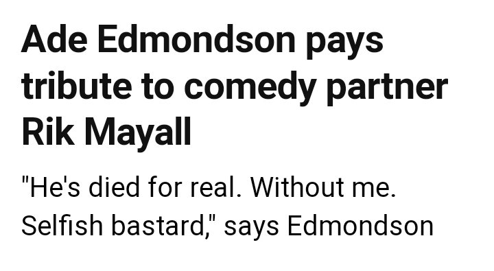 Happy Heavenly Birthday to Rik Mayall & not forgetting this tribute from Ade Edmondson   