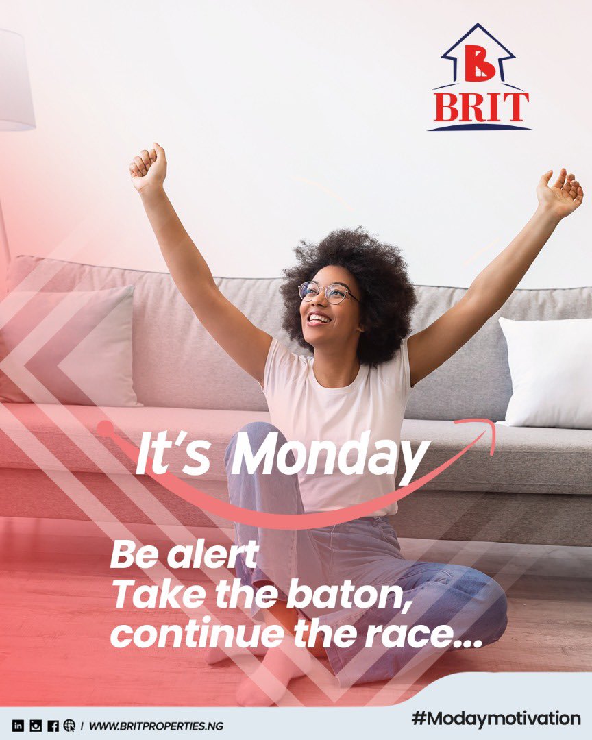 BritProperties's tweet photo. Itโs another Monday,
Motivate yourself, donโt get weary
Try again..
#remainstrong
#continuetherace
#bealart
#britpropertyng https://t.co/sjH0EVIqEd