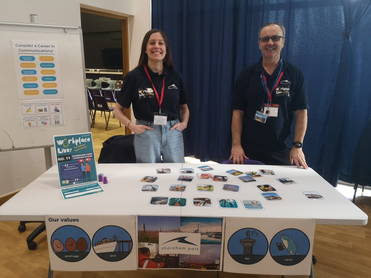 shoreham_port's tweet photo. Kate and Mark from our team are at @shorehamacademy #WorkplaceLive #UniConnect this morning! https://t.co/RqnM0zbakh