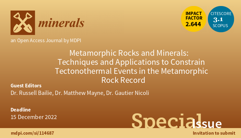 Minerals_MDPI's tweet photo. 📌New #Special_Issue: #Metamorphic_Rocks and Minerals: Techniques and Applications to Constrain #Tectonothermal Events in the Metamorphic Rock Record is now open for #submissions!
#metamorphism #tectonism #mdpi #openaccess #minerals
👉Find more at: https://t.co/7gikWXc3Ne https://t.co/vjum7T3oBX