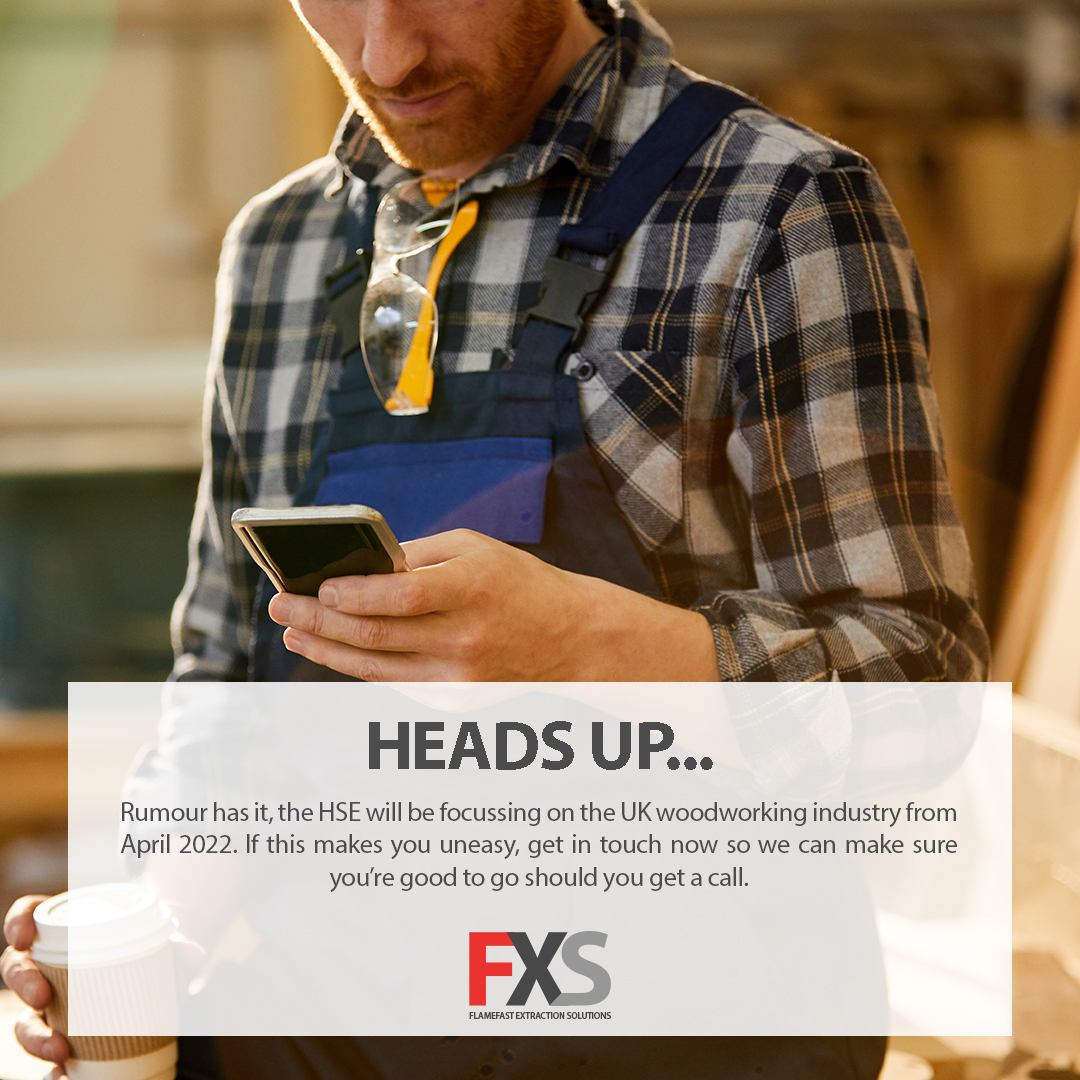 Extraction_FF's tweet photo. Heads up… Rumour has it, the HSE will be focussing on the UK woodworking industry from April 2022. If this makes you uneasy, get in touch now so we can make sure you’re good to go should you get a call. 
 
#yearsofexperience #noworries #LEV #extractionsolutions https://t.co/RDt35FWS04