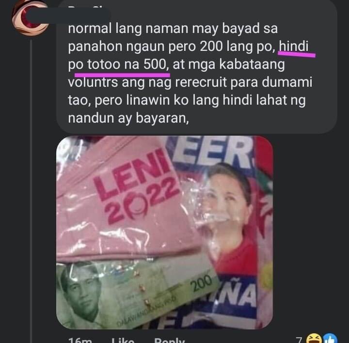 RESIBO ng bayaran sa rally ni Lenlen 😹😹😹
