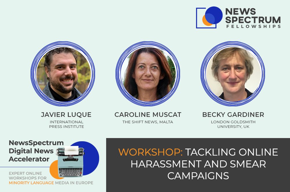 globalfreemedia's tweet photo. #NewsSpectrum Digital News Accelerator for European minority-language media kicks off TOMORROW! Join our masterclass on how to deal with #OnlineHarassment and how to fight it. Get in control, build resilience!
⏰March 8, 10:00 CET
👉https://t.co/eRdWV9IDfv https://t.co/HTC8r71SWy