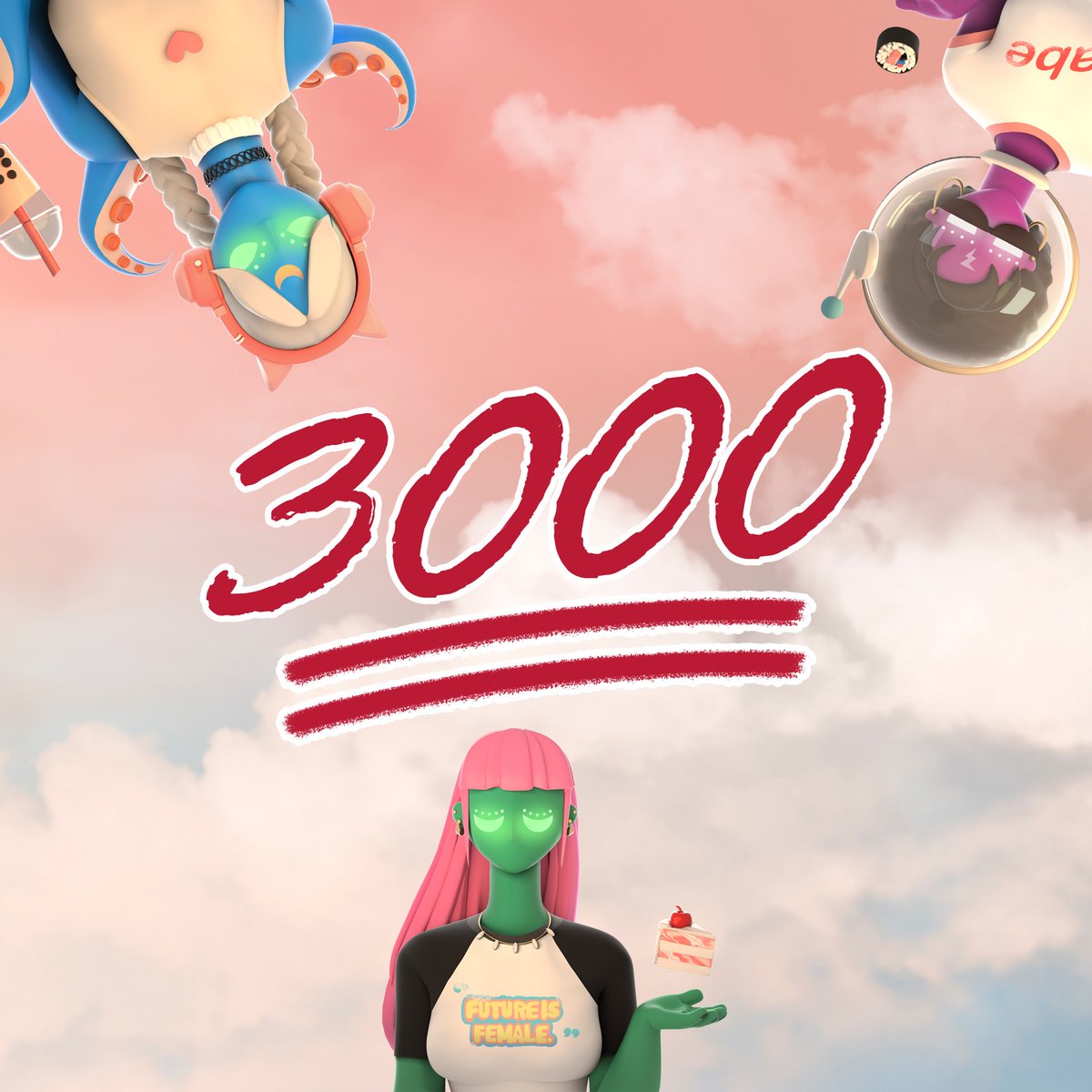 EverydayGdss's tweet photo. 3000 Shiny people! ✨🧋❤️‍🔥
Our community is growing in such a sustainable, quality way, and we couldn’t be prouder of it 🙏🏼 THANK YOU! 

#WomensHistoryMonth #womeninnfts https://t.co/JRVlljXTsH