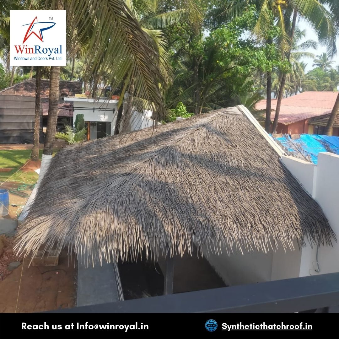 WinRoyalpune's tweet image. Eco Aged Synthetic Thatch Roof installed at Goa. Strong &amp;amp; resilient, this product can easily be installed in areas with high rainfall, high moisture or heavy winds.
syntheticthatchroof.in 
Info@winroyal.in
#syntheticthatchroof #interiordesign #architectdesign #landscapedesign