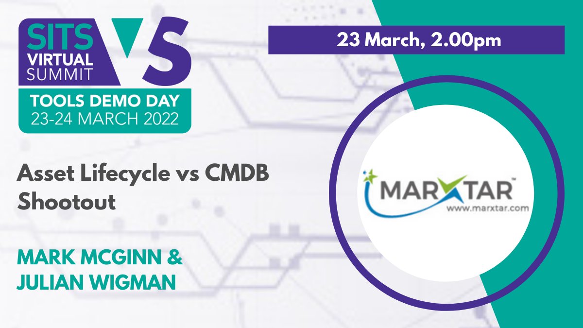 Happy Monday Everyone! We have a new date for your diary! Join Mark & Julian for our Virtual Demo on 23rd March at 2pm GMT @SITS_UK.
#asset #SITSVirtualSummit