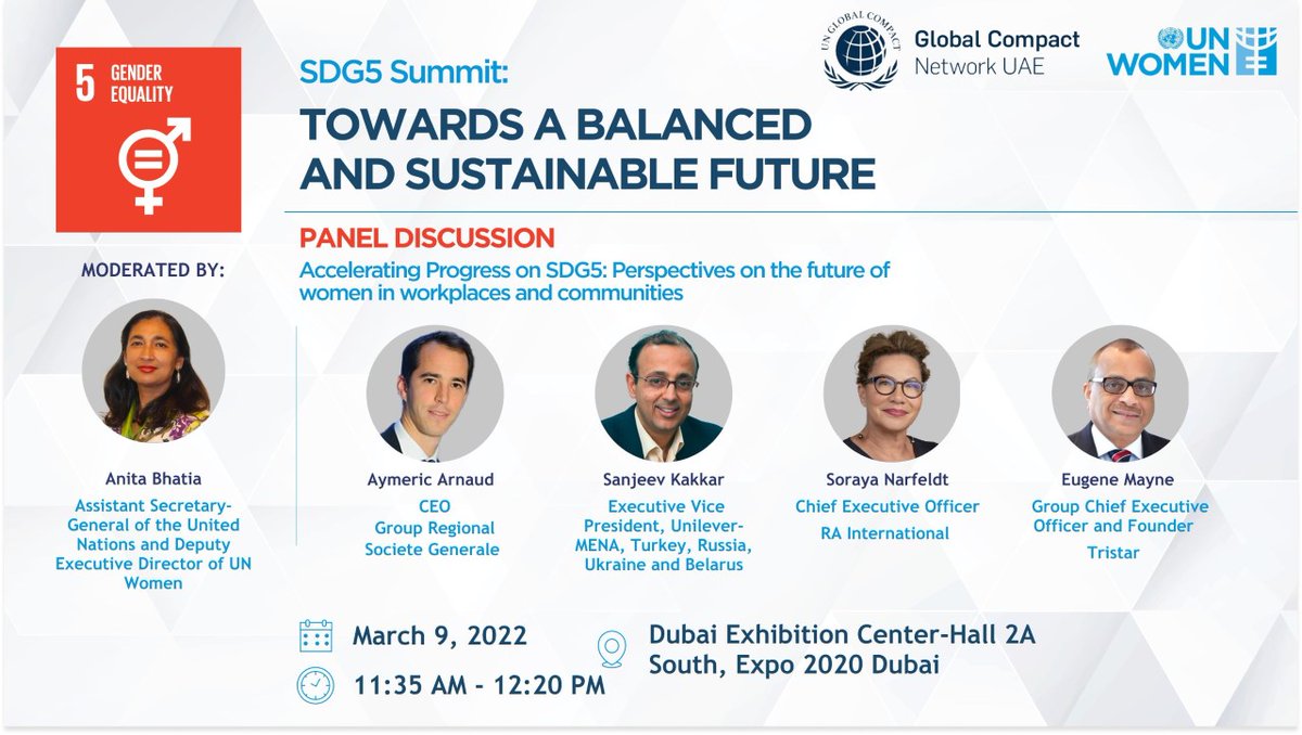 Our CEO, Soraya, will be speaking at the <a href="/UN_Women/">UN Women</a>  #SDG5 Summit on Wednesday to discuss the role of the private sector in overcoming barriers and advancing opportunities for women's economic empowerment. #UNGC #BreakTheBias 
To attend, register here:

lnkd.in/d27Wr8MC
