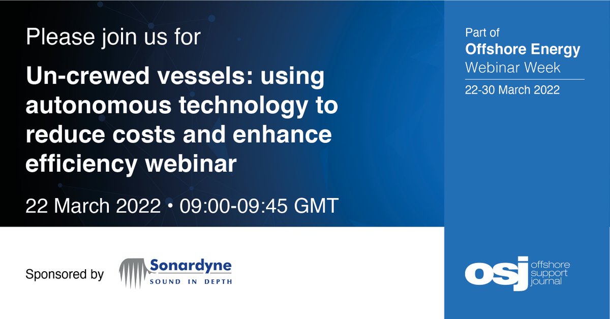Our commercial director will be speaking at this session on #uncrewed vessels, part of <a href="/RivieraMaritime/">RivieraMaritimeMedia</a> Media's #Offshore Energy Webinar Week. 🌊 Registration is FREE, sign up below. ⬇️ rivieramm.com/events/events/… #drones #offshoreenergy